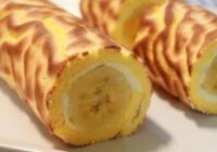 Banānu-medus saldā rulete saldumu cienītājiem